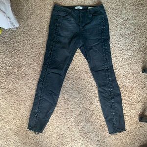Black lace up jeans